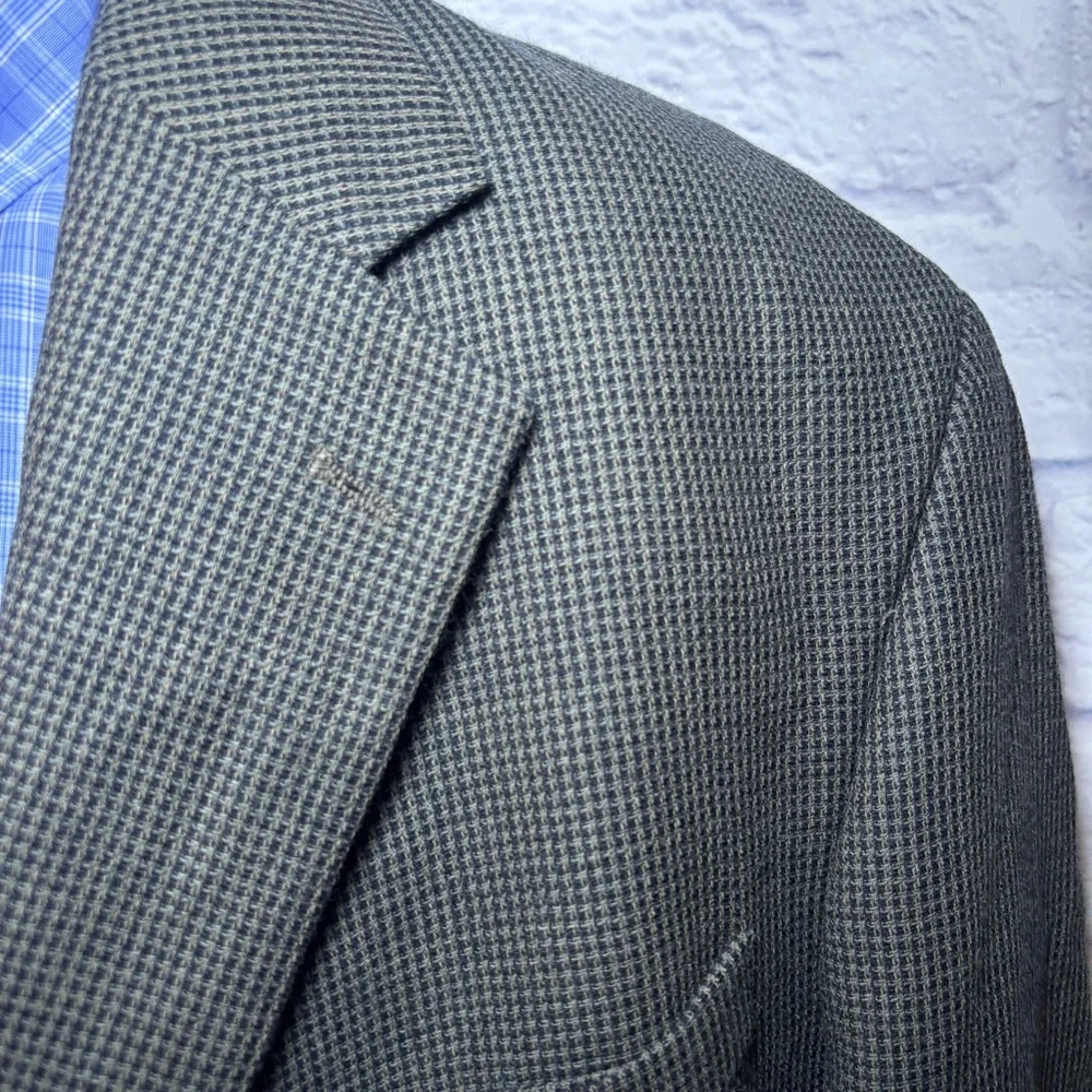 Oscar De La Renta Men's Blazer Jacket Size 46 Long Light Green Two Button Wool